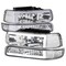 Spec-D Tuning 99-02 CHEVROLET SILVERADO CHROME HOUSING CLEAR LENS WITH LED BAR, PK  2 LBLH-SIV99-G3-RS - alternate 1